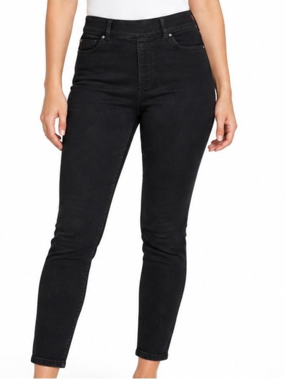 Spanx SpanxShape EveryWear Black Ankle Skinny Pull-On Jeans Large